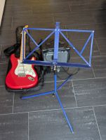 E-Gitarre Set mit Verstärker und Notenständer, guter Zustand