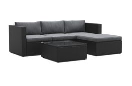 Rattanlounge MALIBU schwarz / anthrazit - Gratis Versand