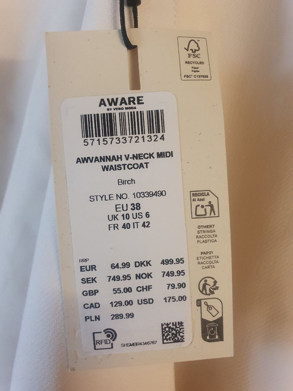 Gilet & Giacche senza maniche: AWARE Weste Damen Grösse 38 mit Gürtel neu – Nuovo e nell'imballaggio originale da Lanzenneunforn venduto da nas_6nj2 3