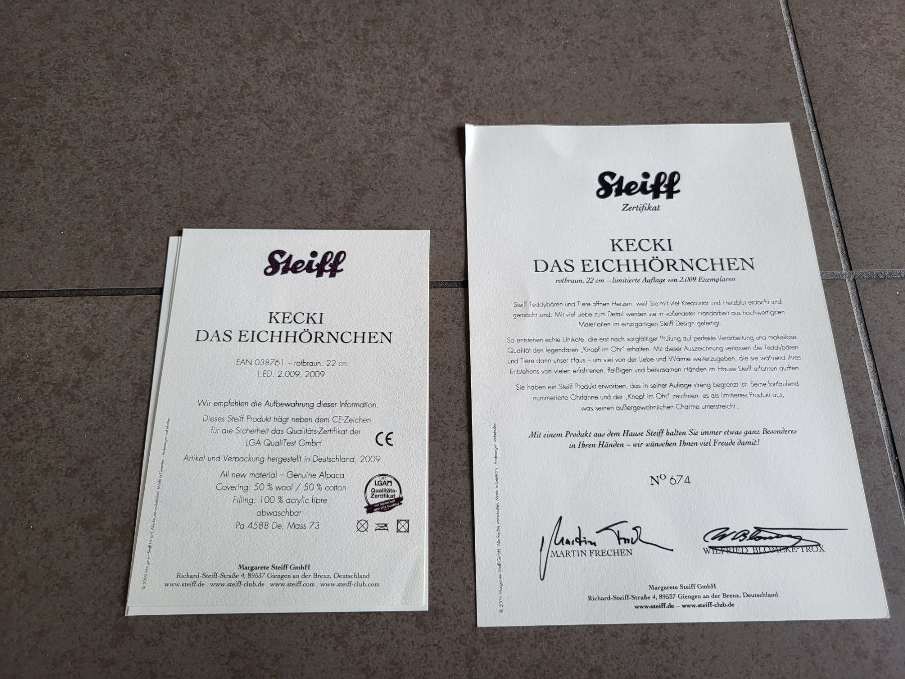 Steiff Spielzeuge: Steiff Eichhörnchen – Neu (gemäss Beschreibung) aus Zürich von Orchidee 7
