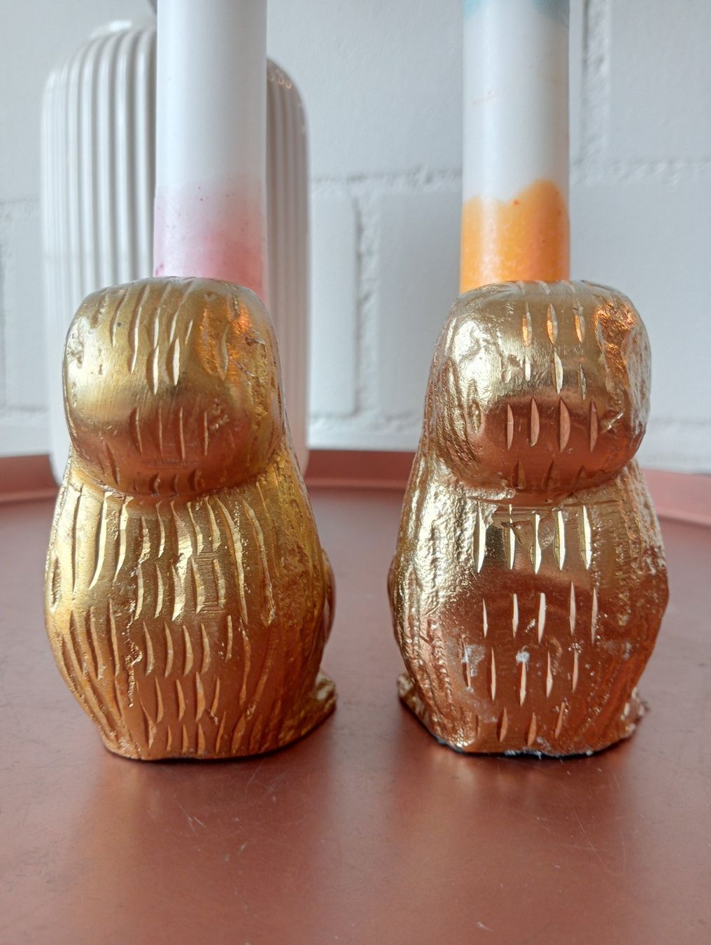 Portacandele: Design Kerzenständer, 2er Set, inkl. Kerzen – Usato da St.Niklausen LU venduto da Wirdbereitsverwendet 2