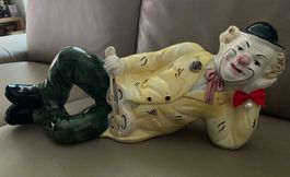 Lustige Clown Keramikfigur, 42cm lang