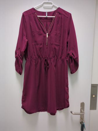 Damen Kleid bordeaux mit Reissverschluss Grösse L