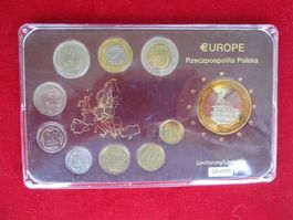 Euro Münzsatz 2004 stgl - Polen - Probe - mit Zertifikat