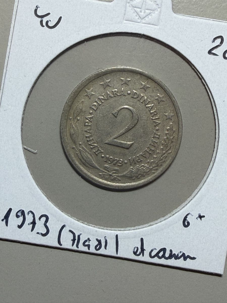 Tutti le monete: Yougoslavie - 2 dinars - 1973 – Usato da Payerne venduto da Mike1682
