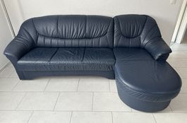 Micasa Bettsofa, Leder dunkelblau (Abholung in Grindelwald)