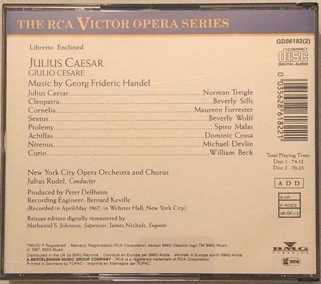 CDs: Händel - Julius Caesar – Gebraucht aus Grüningen von azulamarillo 1