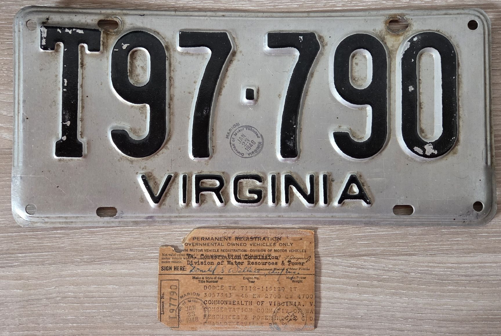 Insegne: USA Plate / Nummerchild + certificat ! – Usato da St-Livres venduto da Ascona82
