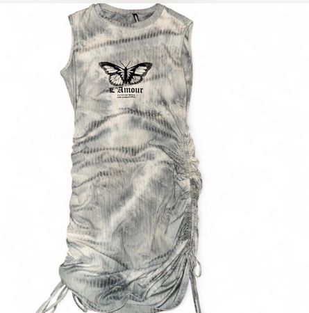 Kleid grau Batik 