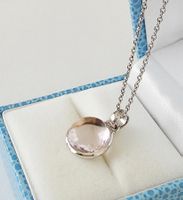 Silber 925 Anhänger mit Zirkonia, feminin & zartrosa - Neu