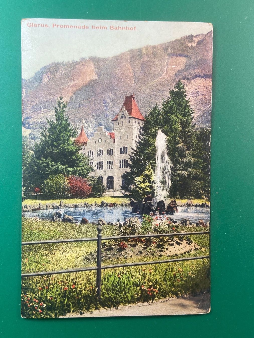 Cartoline postali: Glarus, Promenade beim Bahnhof – Usato da Steg VS venduto da danwer74