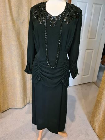 Volup 1940s black crepe s