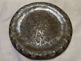 Vintage Messing Teller Marokkanischer Art, Deko, ca. 29 cm