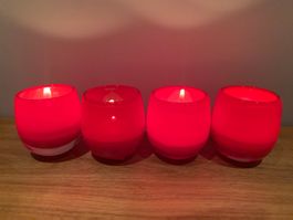 Windlicht, NEU, Unikat, 4 Stück Handmade, Glas