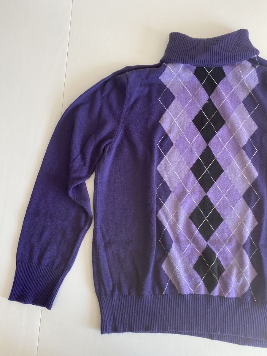 Cecil Maglioni & Felpe: Cecil Damen Rollkragenpullover Lila Rautenmuster Grösse s-m – Usato da lommis venduto da inf_thv8 1
