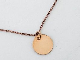 Schlichtes Plättchen Halskette roségold 9mm Neu Geschenkidee