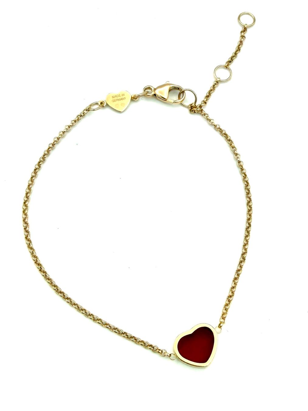 Chopard Bracciali & Braccialetti: CHOPARD. Collection "Happy Hearts", bracelet or et cornaline – Usato da Renens VD venduto da Diademe.sarl 2