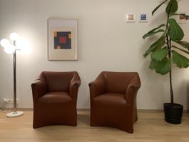 2 orig. Cassina Mario Bellini Ledersessel Vintage