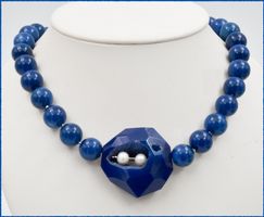 ♛ Wunderschöne Achat - Kette mit Druzy u. SW-Perlen 51cm