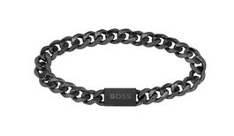 Hugo Bosss Stilvolles schwarzes Armband  19 cm für Männer