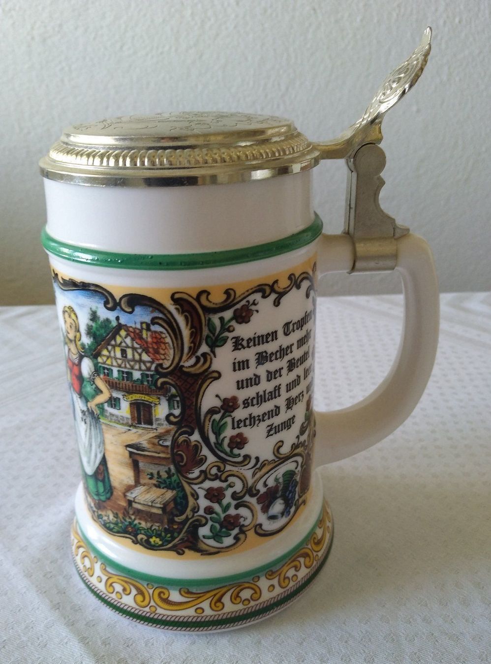 Bicchieri: Original BMF Bierseidel mit Zinndeckel – Usato da Chur venduto da rh86424