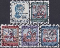 1966, B128-B132 "Pro Patria" mit Ersttags-Vollstempel.