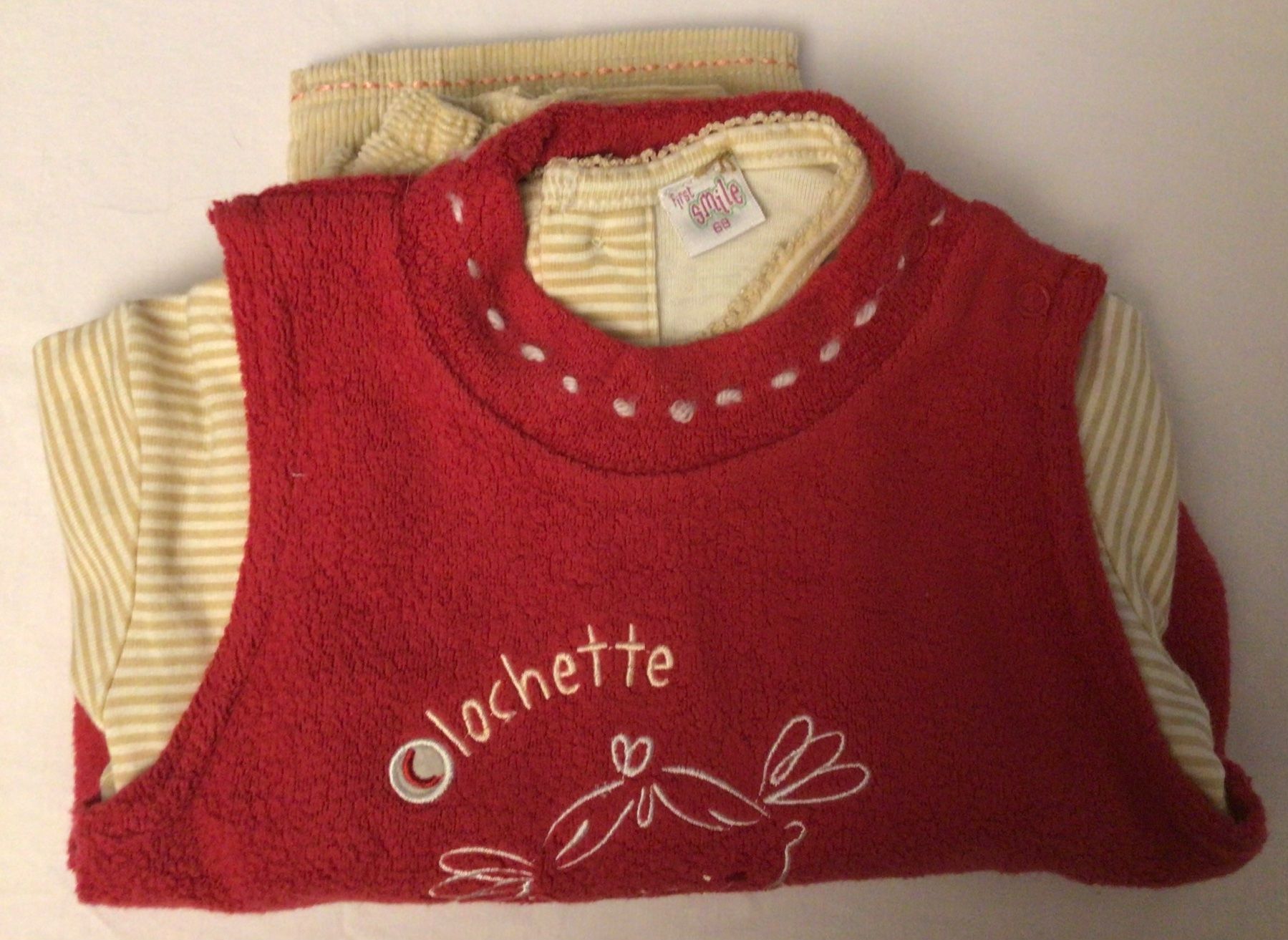Lotti & Set di vestiti: Baby Set Gr. 68 beige/rot – Nuovo (secondo la descrizione) da Wagen venduto da papai1 1