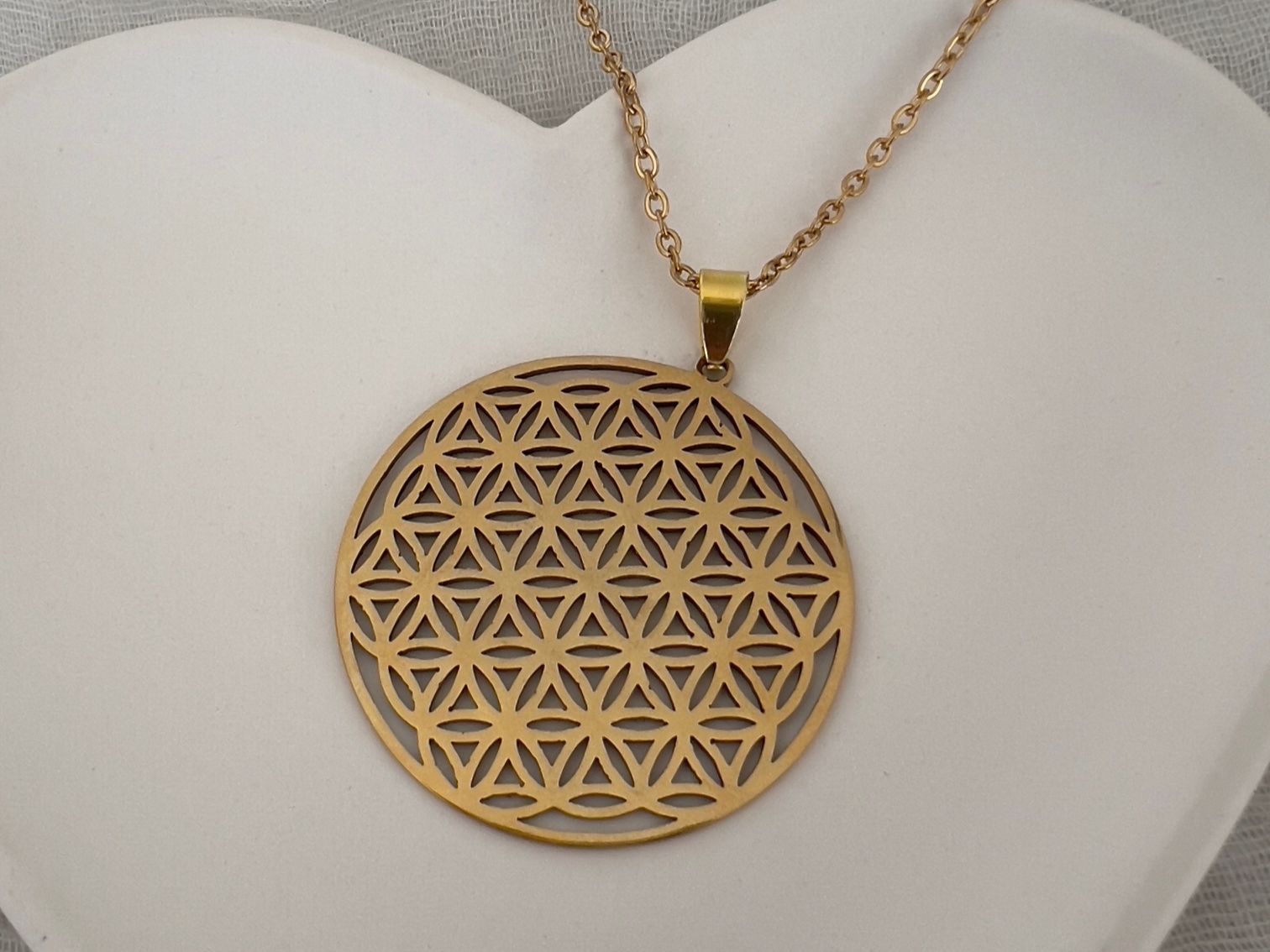 Ciondoli: Pendentif fleur de vie sur long collier – Nuovo e nell'imballaggio originale da Pully venduto da sunaddict