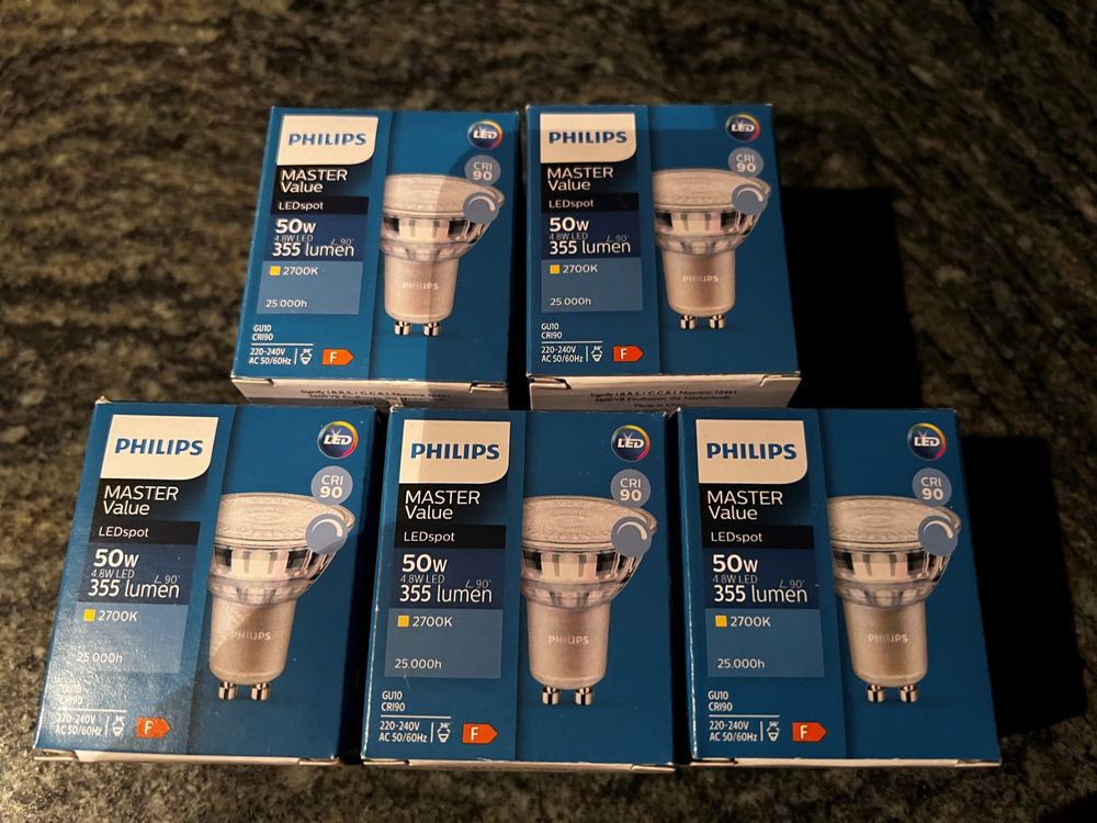 PHILIPS Master Value LED Spots GU10 50w - 5 Stk. (Neu und ...