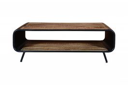Couchtisch IRON 2 Metall schwarz Mangoholz natur lackiert
