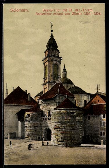 Cartoline postali: AK Solothurn, Basler-Thor mit St. Urs. Turm – Usato da Berlin venduto da bartko-reher