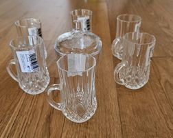 gläser Set mit Zuckerdose 6er + 1er neuwertig