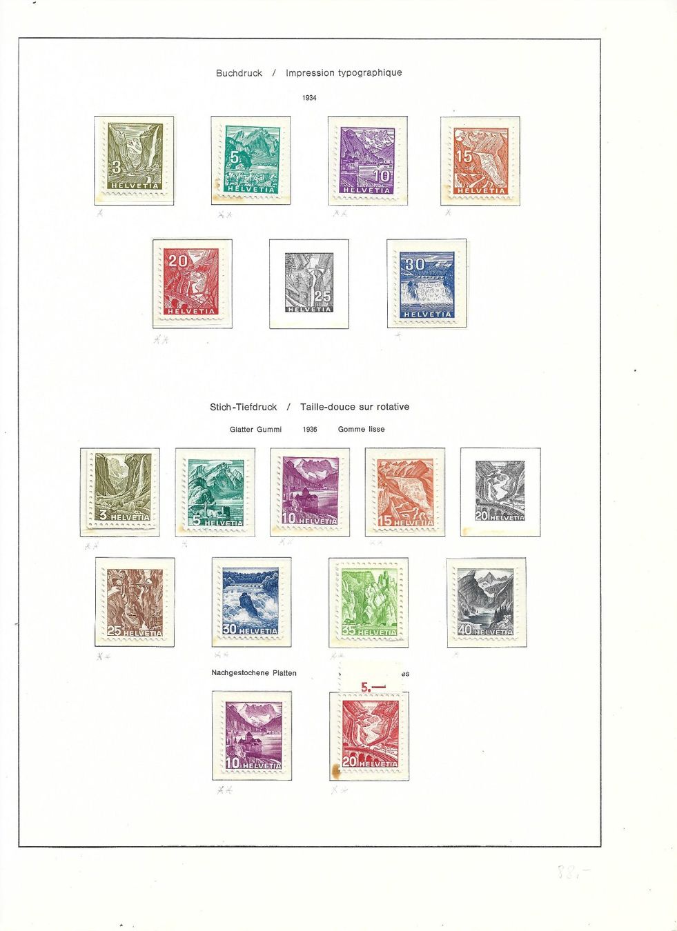 Tutti i francobolli: 1936, paysages – Usato da Delemont venduto da toutdubon11 1