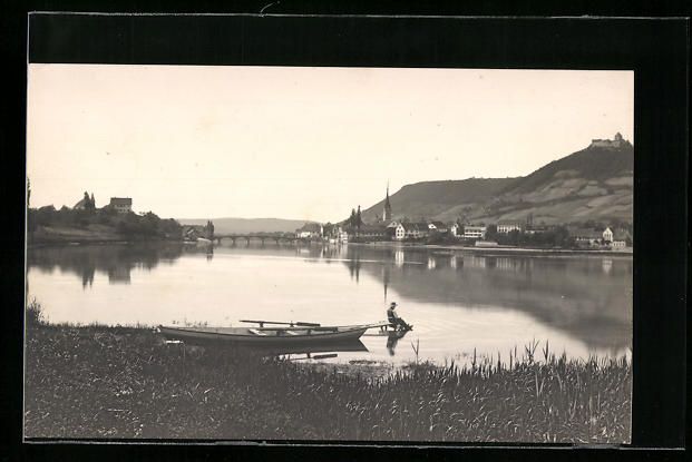 Cartoline postali: AK Stein am Rhein, Boot am See mit Ort – Usato da Berlin venduto da bartko-reher