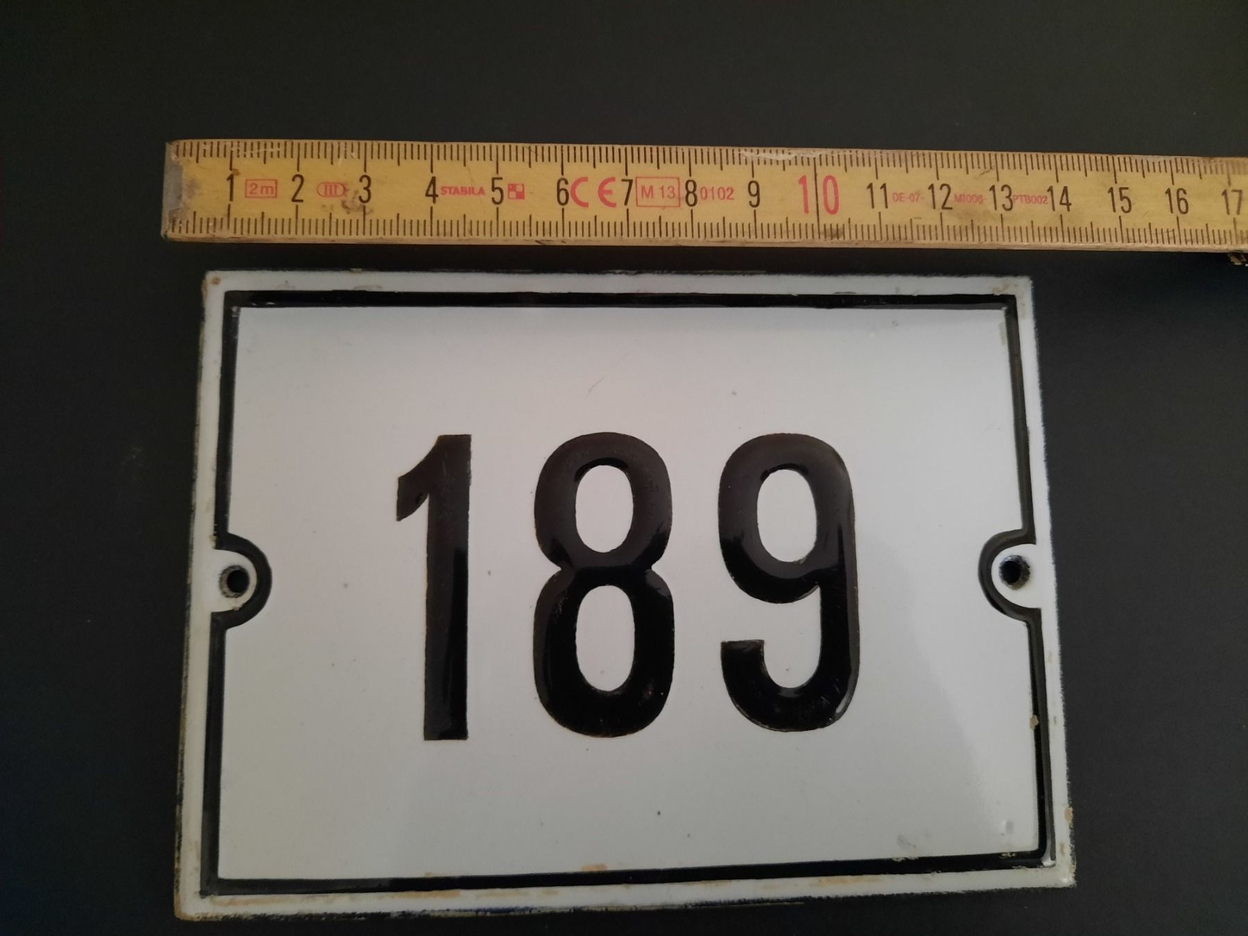 Insegne: Placca smaltata numero civico 189 – Usato da Biasca venduto da Old_6blh