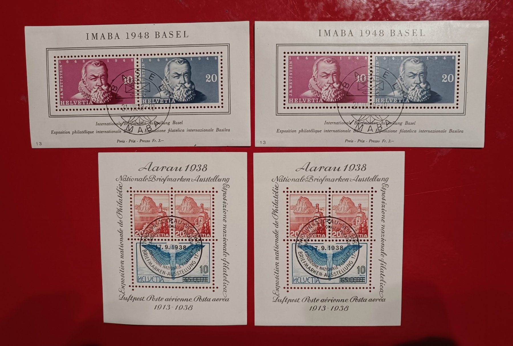 Tous les timbres: 4 Stück Erstag Blöcke 2St,  17.09.1938+ 2St,  21.08.1948 – D'occasion à Glis par MYS-Wallis2020 3
