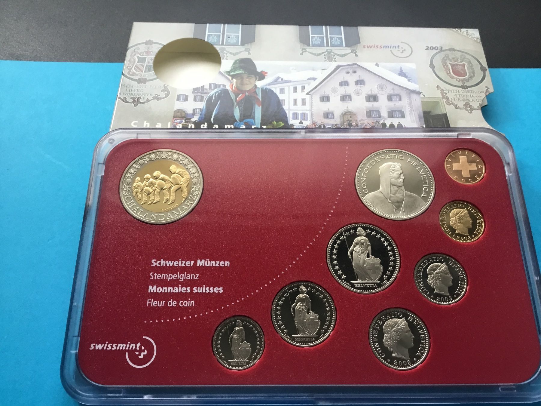 Tutti le monete: Münzsatz 2003 Chalandamarz Stgl – Nuovo e nell'imballaggio originale da St. Margrethen SG venduto da alfapeugeot10 3