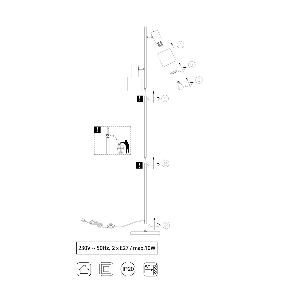 Lampade: Stehleuchte, Braun, 2 Spots, 161 cm Höhe – Nuovo (secondo la descrizione) da Kreuzlingen venduto da Smart-Light 8