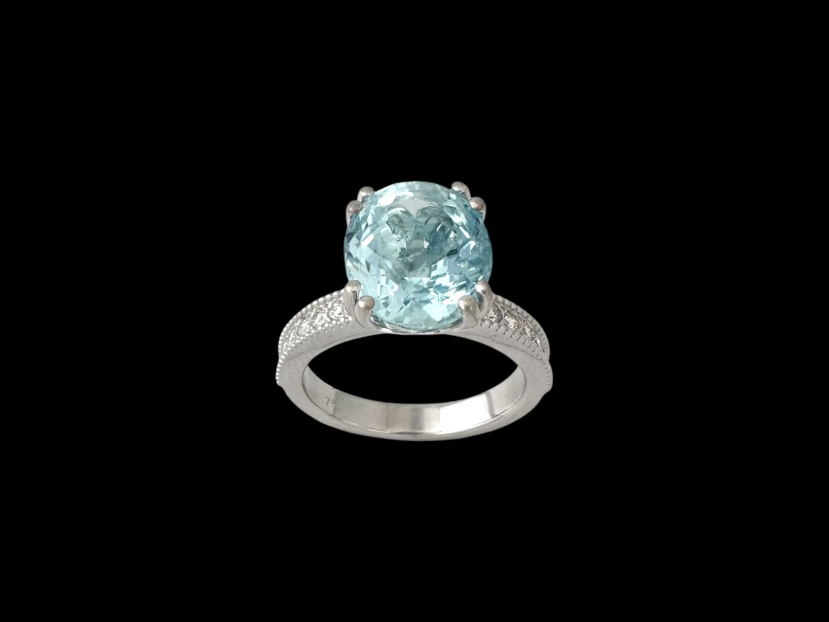 Anelli: Vintage Aquamarin - Diamant - Ring, ca 5.0 ct – Usato da Zuzwil SG venduto da artimmo 4