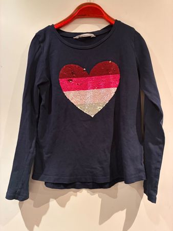 Schönes Wendepailetten Langarmshirt Gr. 134/140