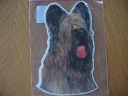 Briard blond Kopf Kleber