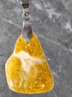 SALE Echter Bernstein Anhänger Kette massiv Naturbernstein