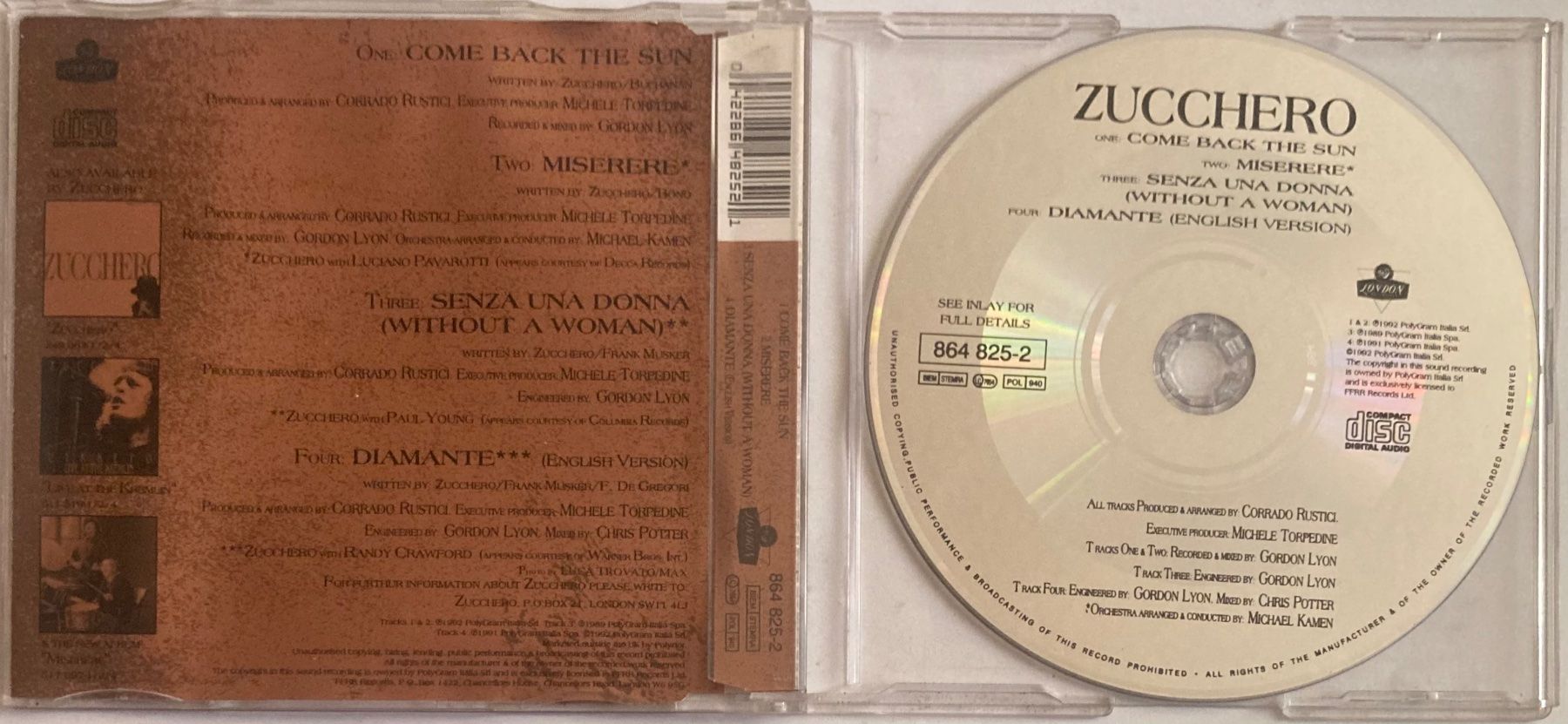 CD: ZUCCHERO - COME BACK THE SUN – Usato da Poliez-Pittet venduto da Newtown-Records 1