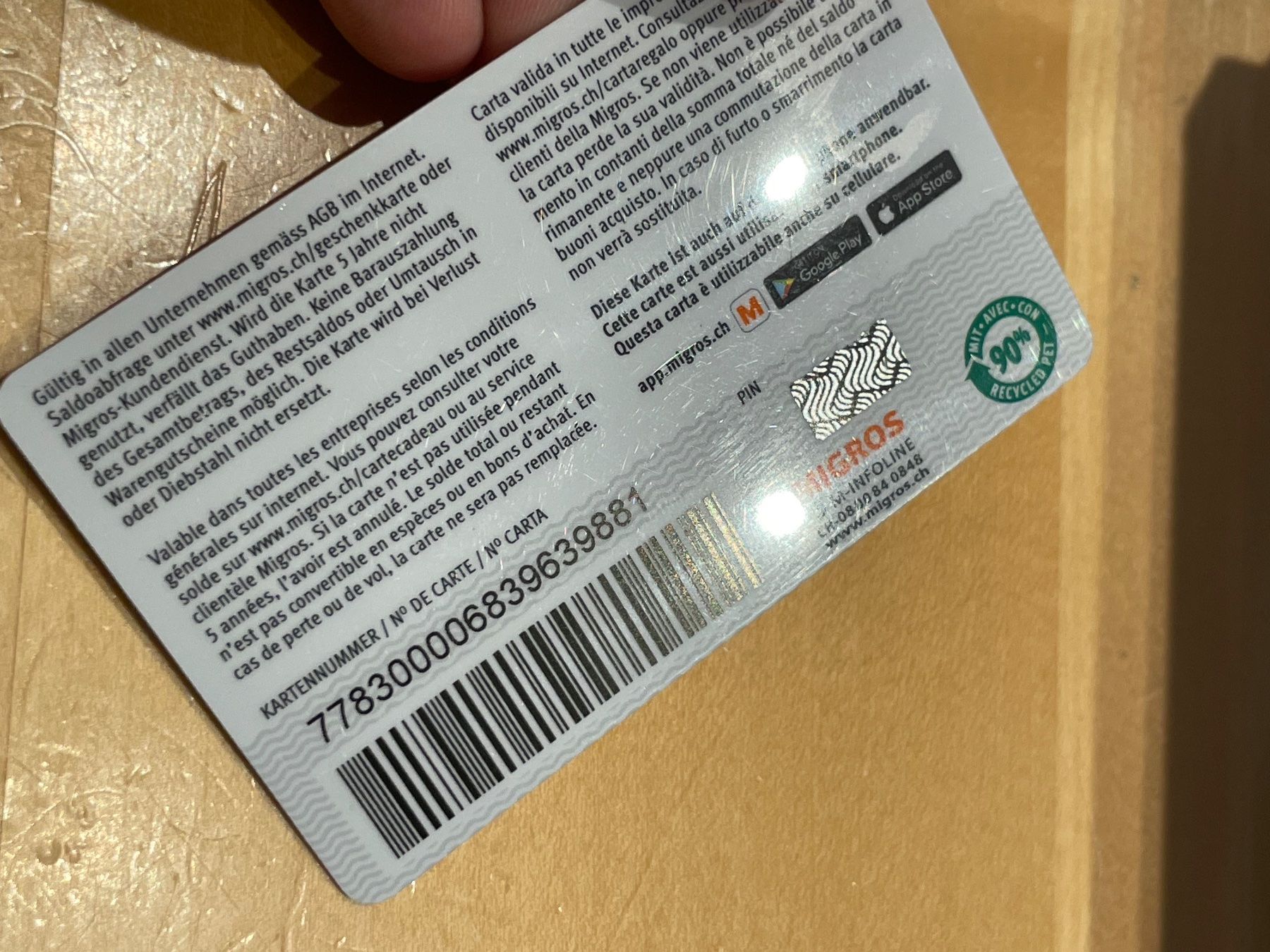 Karten: Migros Visana Geschenkkarte LEER – Gebraucht aus Niederwangen BE von m_s13 6