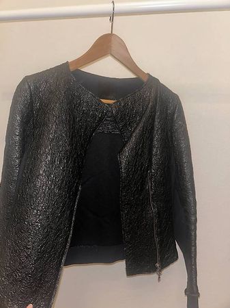 Giacca Pinko donna slim fit blu/nera zip laterale IT 40
