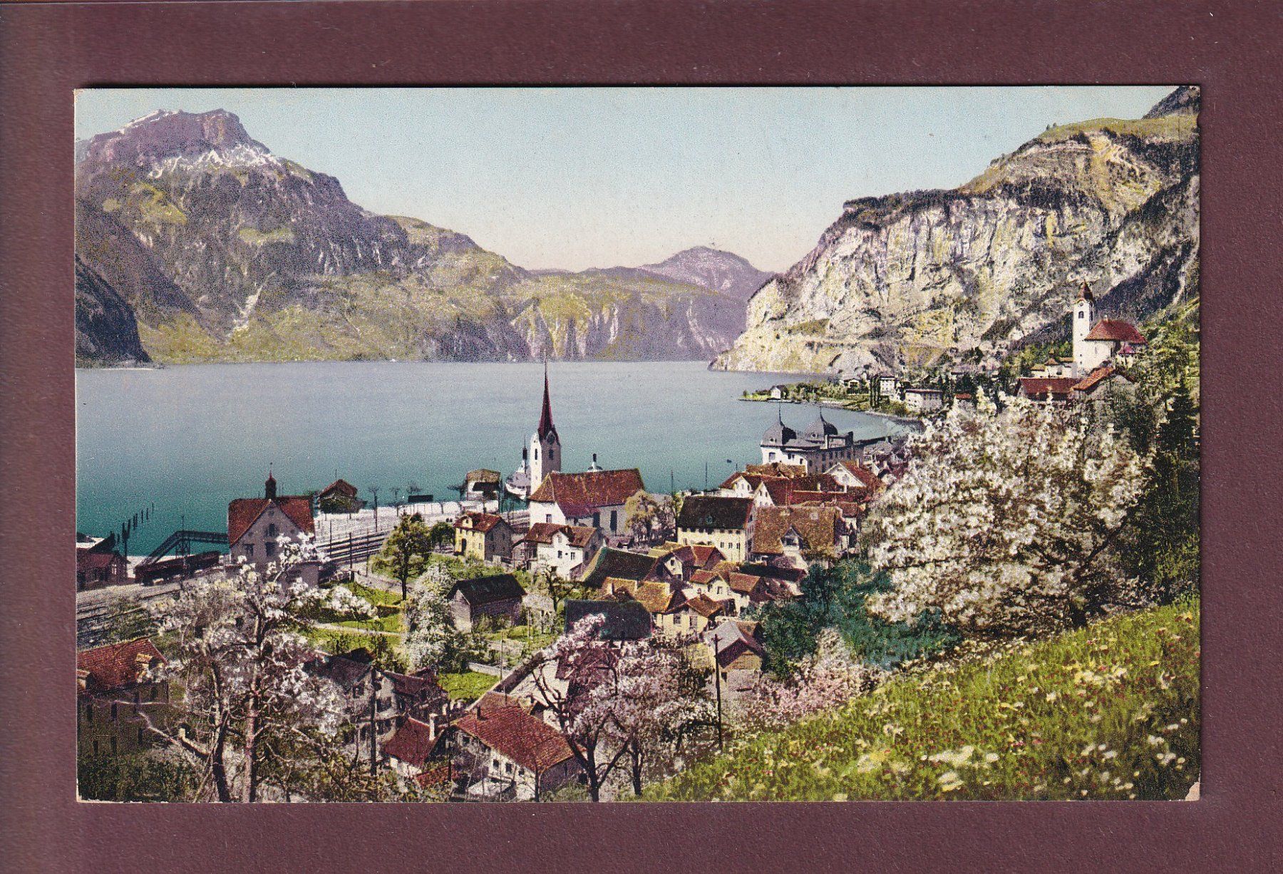 Ansichtskarten: Vierwaldstättersee - FLÜELEN - Frühling – Gebraucht aus Pully von nicecards