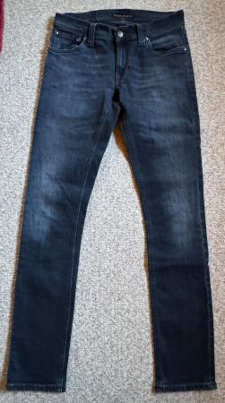 Nudie Jeans Hose Organic Cotton schwarz grau Grösse W28