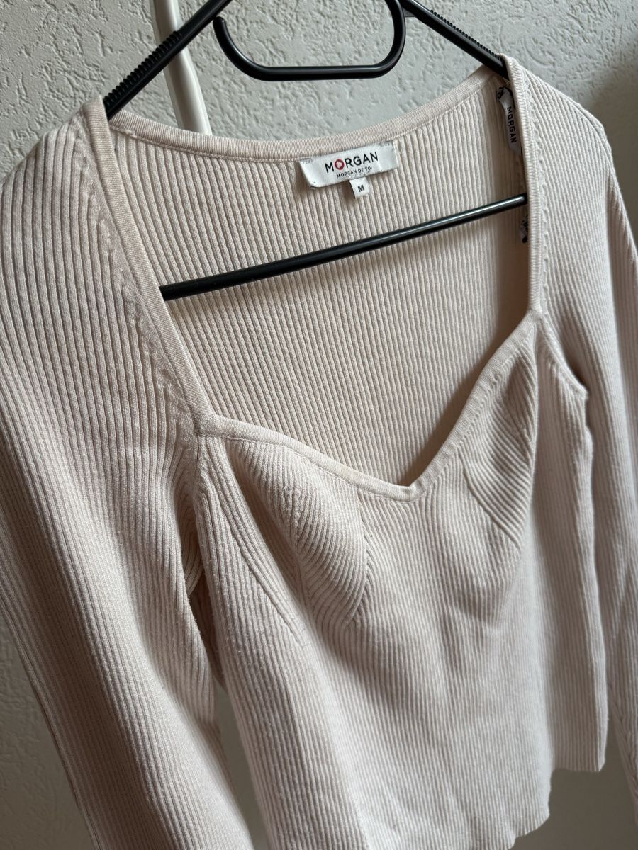 Morgan Maglioni & Felpe: Pull beige maille Morgan, t.38/M – Usato da Tavannes venduto da Thriftshop 1