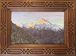 Dents du Midi olio vintage Montagna con cornice
