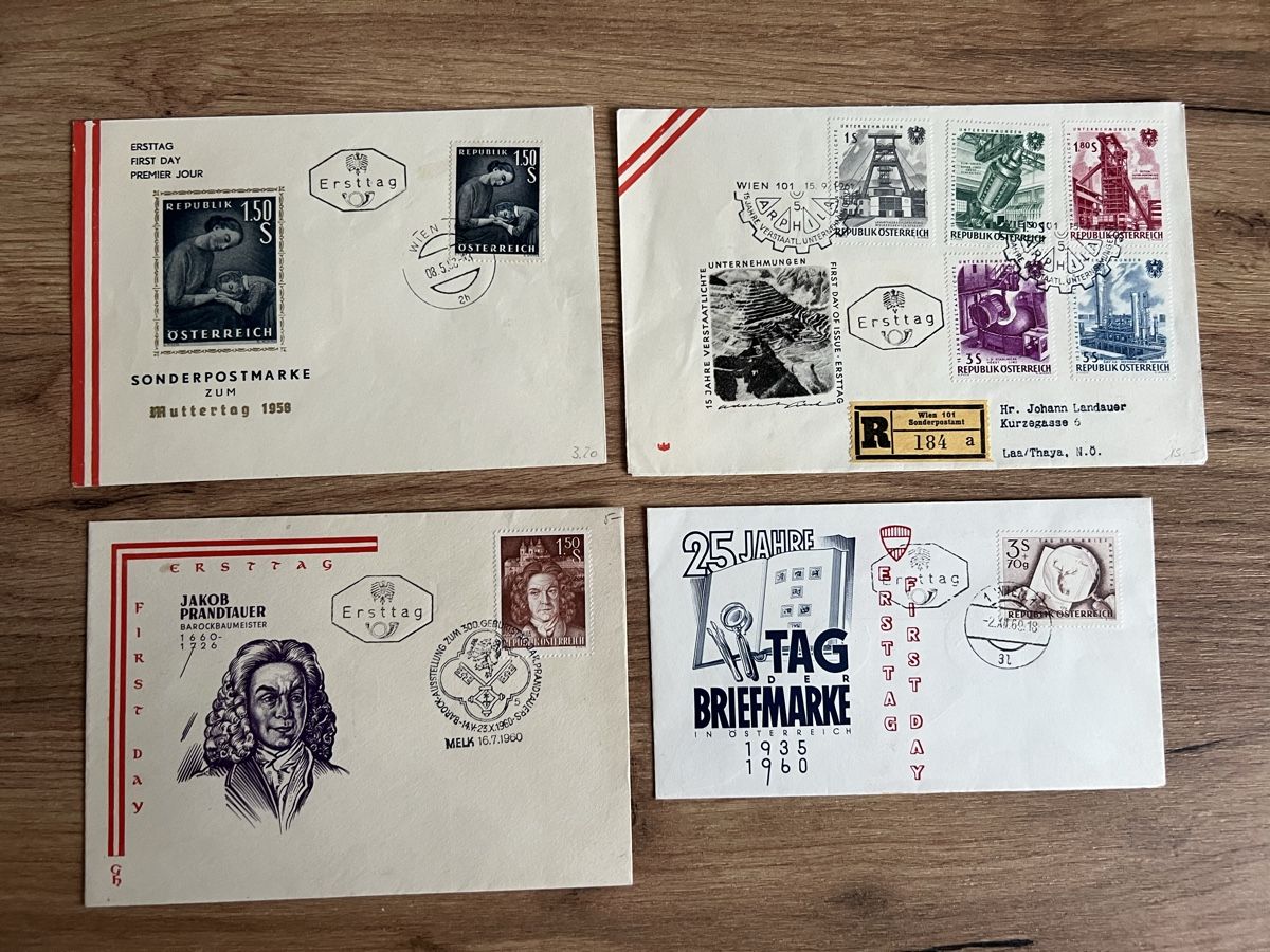 Tous les timbres: 4Stk. alte FDC Österreich – D'occasion à Braunau par Desil2511
